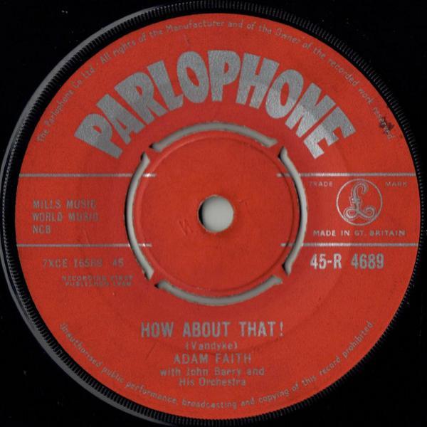 Adam Faith, John Barry & His Orchestra - How About That !