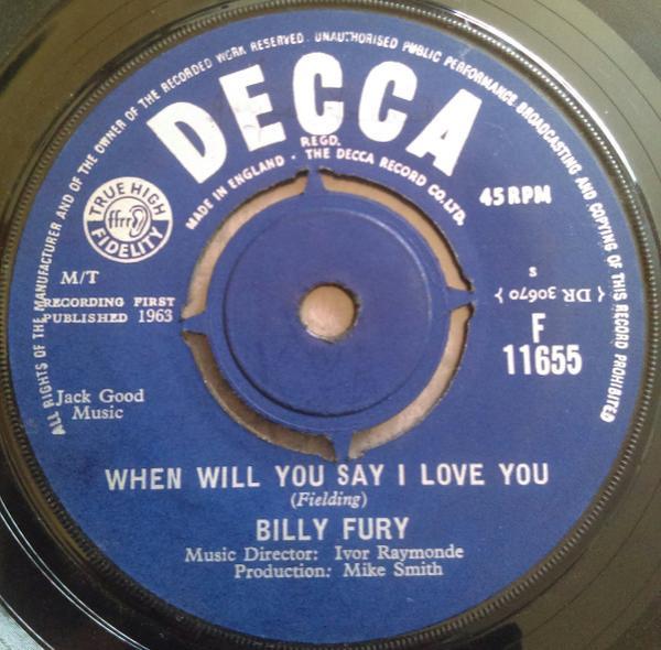 Billy Fury - When Will You Say I Love You