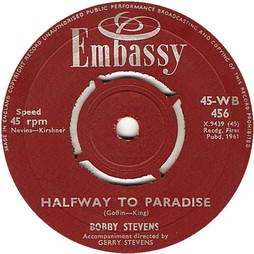 Bobby Stevens - Halfway To Paradise / A Girl Like You