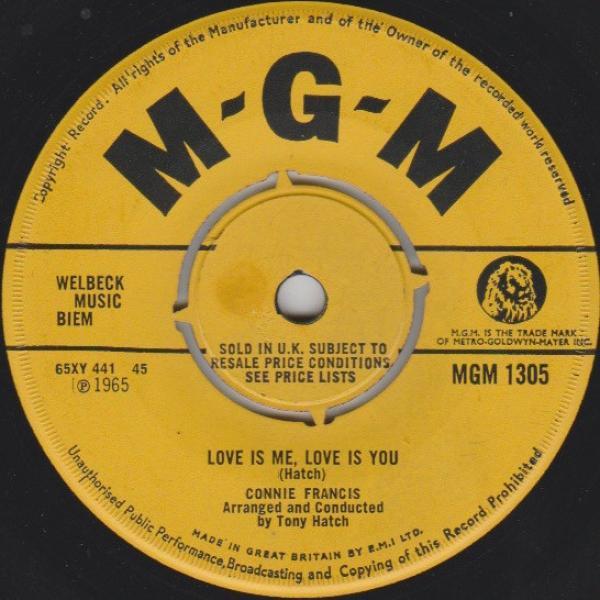 Connie Francis - Love Is Me, Love Is You