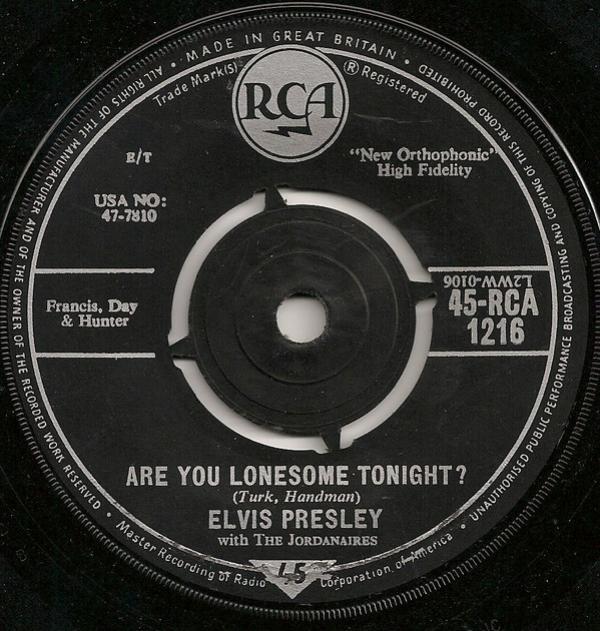 Elvis Presley, The Jordanaires - Are You Lonesome Tonight?