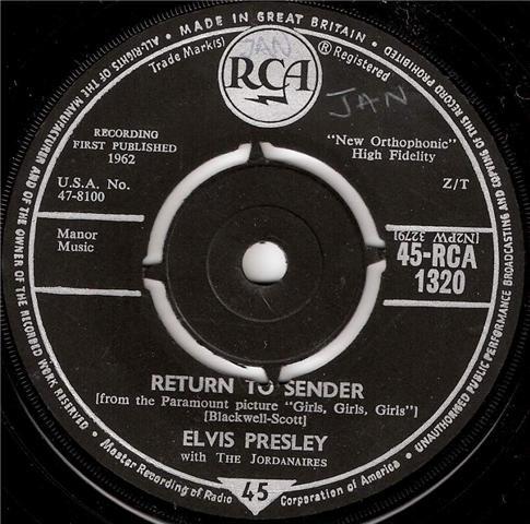 Elvis Presley, The Jordanaires - Return To Sender
