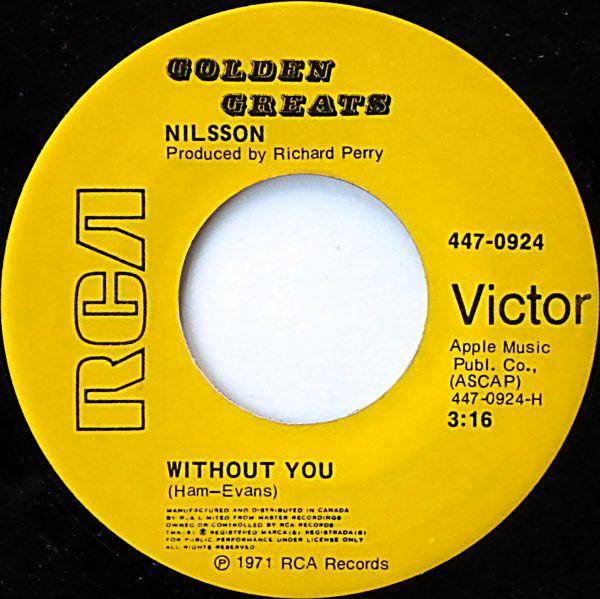 Harry Nilsson - Without You / Me And My Arrow