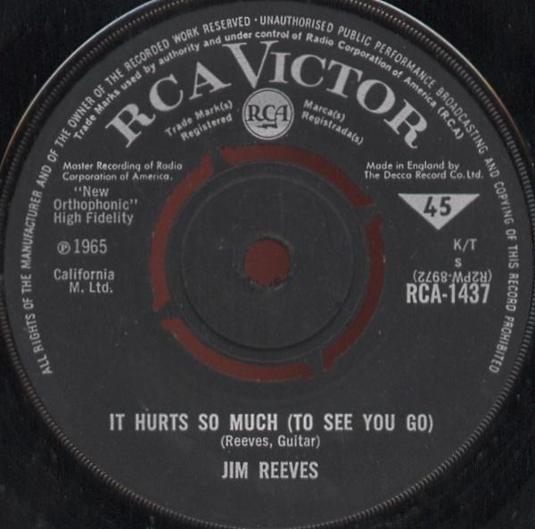 Jim Reeves - It Hurts So Much (To See You Go)