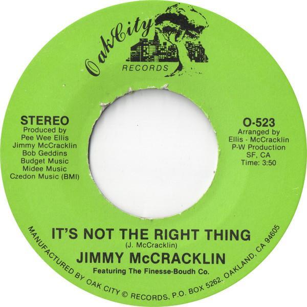 Jimmy McCracklin, The Finesse-Boudh Co. - It's Not The Right Thing