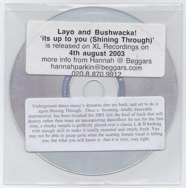Layo & Bushwacka! - It's Up To You (Shining Through) (Radio Mix)