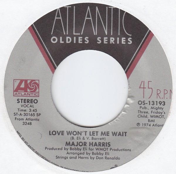 Major Harris, The Major Harris Boogie Blues Band - Love Won't Let Me Wait / Each Morning I Wake Up