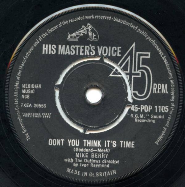 Mike Berry, The Outlaws  - Don't You Think It's Time