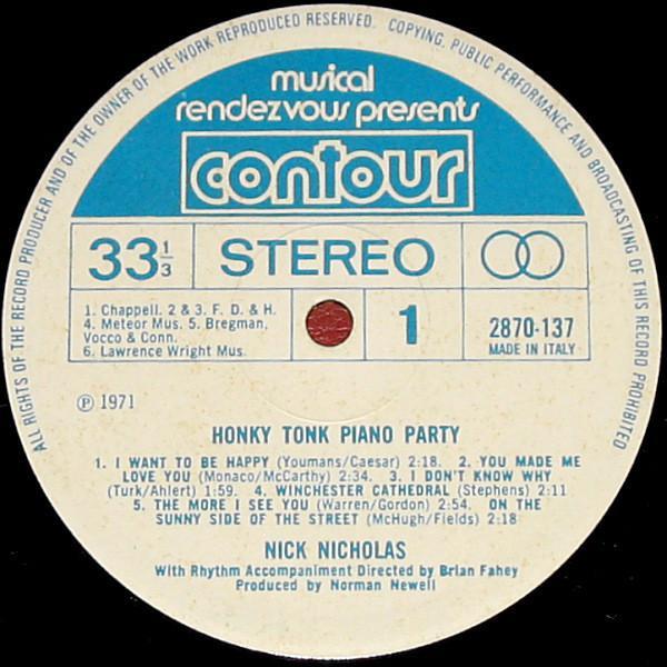 Nick Nicholas - Honky Tonk Piano Party