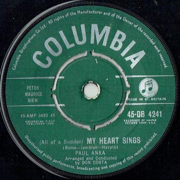Paul Anka - (All Of A Sudden) My Heart Sings