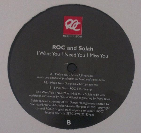 Roc, Solah (Nicky Holt) - I Want You I Need You I Miss You