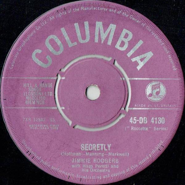 The Hugo Peretti Orchestra, Jimmie Rodgers (2) - Secretly