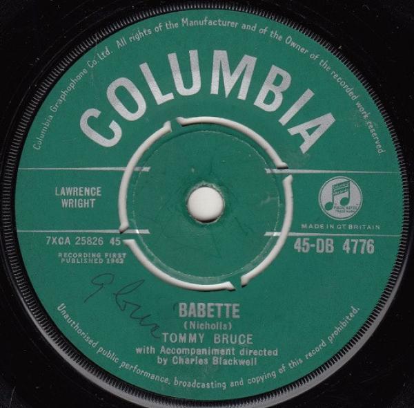Tommy Bruce - Babette / Honey Girl, You're Lonely